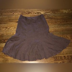 Willi Smith Brown 100%Linen Skirt